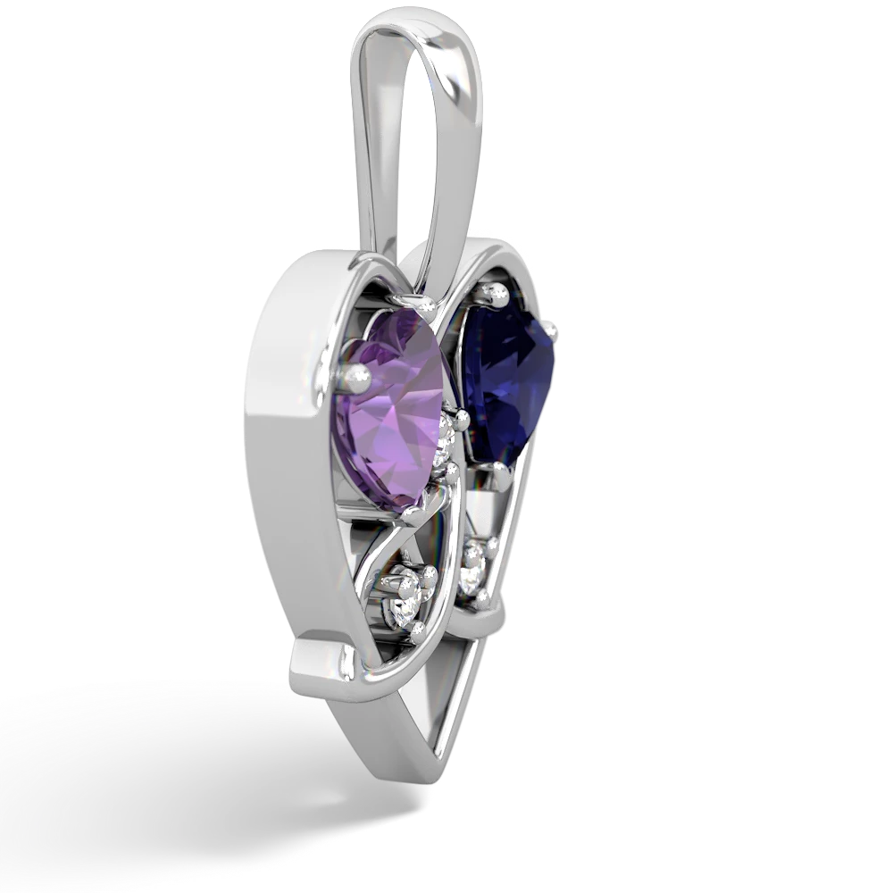Amethyst Celtic Trinity Heart 14K White Gold pendant P5331
