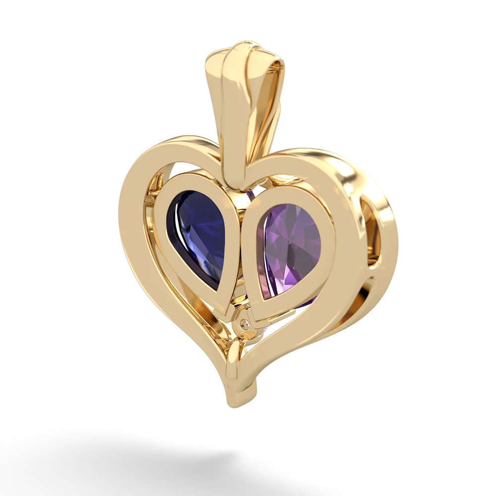 Amethyst Two Become One 14K Yellow Gold pendant P5330