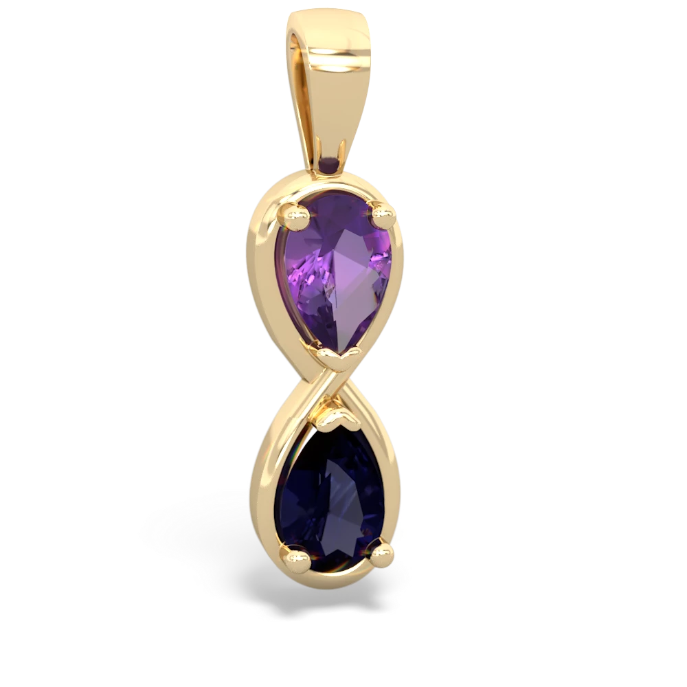 Amethyst Infinity 14K Yellow Gold pendant P5050