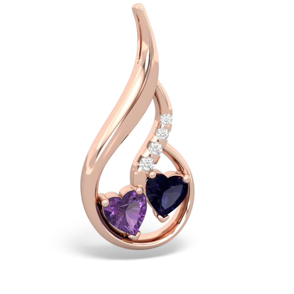 Amethyst Keepsake Curves 14K Rose Gold pendant P5450