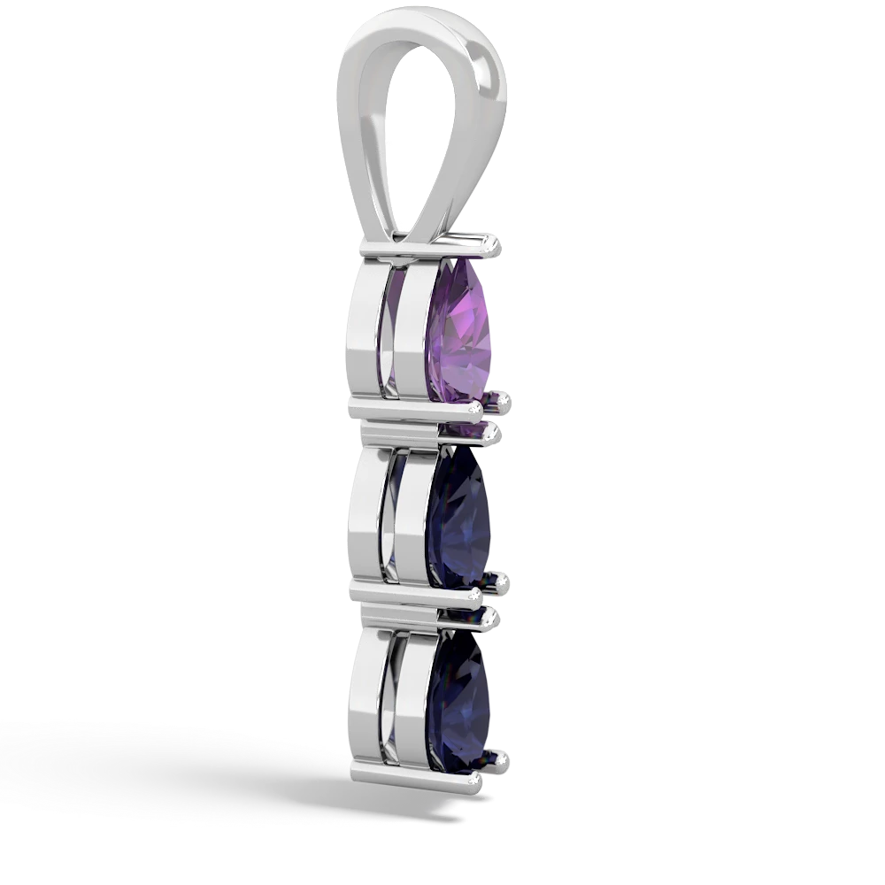 Amethyst Dew Drops 14K White Gold pendant P2251