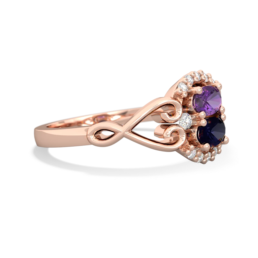 Amethyst Love Nest 14K Rose Gold ring R5860
