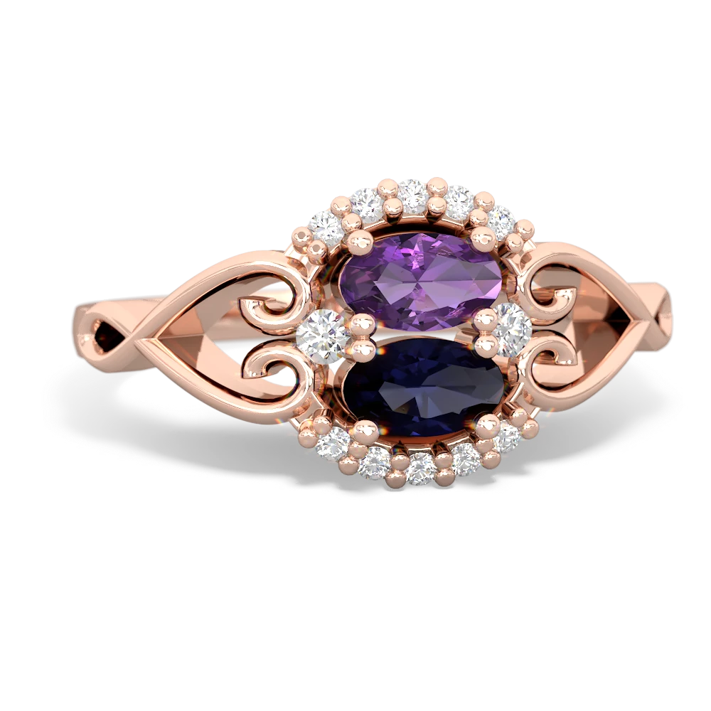 Amethyst Love Nest 14K Rose Gold ring R5860