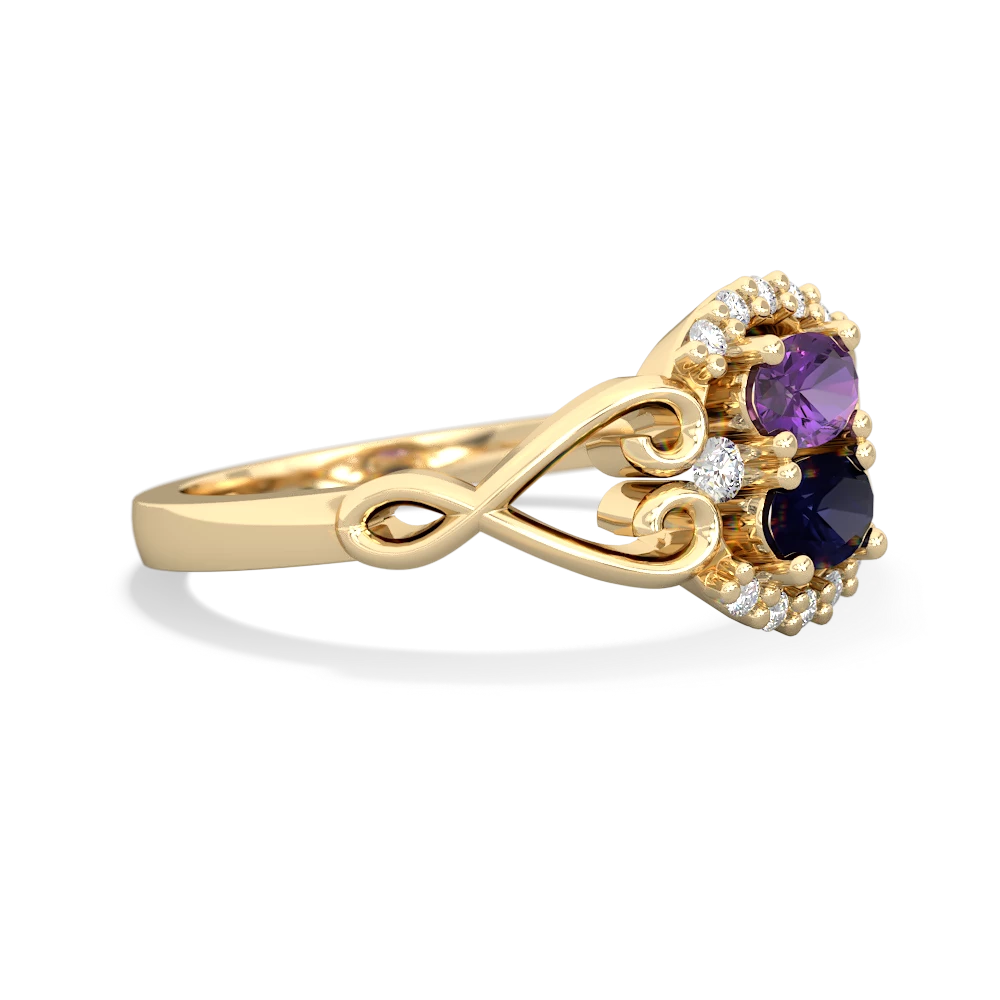 Amethyst Love Nest 14K Yellow Gold ring R5860