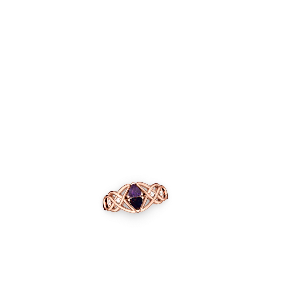 Amethyst Keepsake Celtic Knot 14K Rose Gold ring R5300