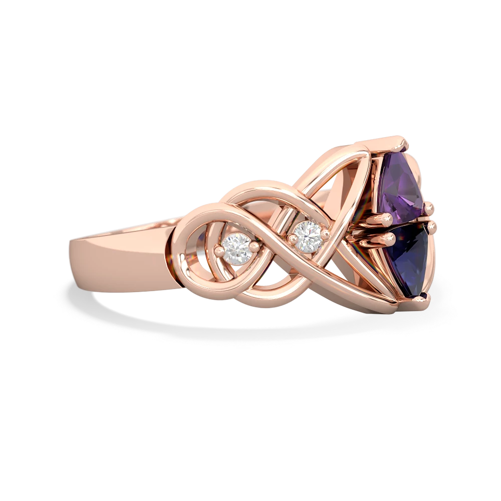 Amethyst Keepsake Celtic Knot 14K Rose Gold ring R5300