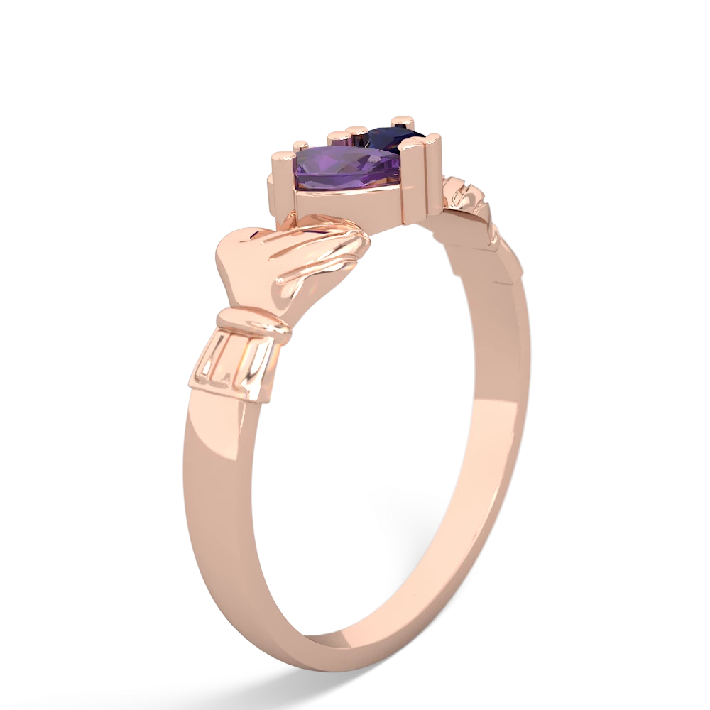 Amethyst 'Our Heart' Claddagh 14K Rose Gold ring R2388