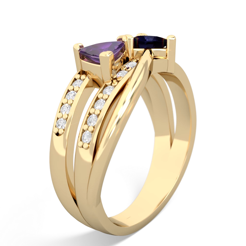 Amethyst Bowtie 14K Yellow Gold ring R2360