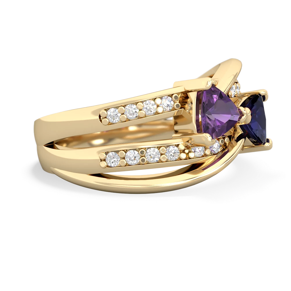 Amethyst Bowtie 14K Yellow Gold ring R2360