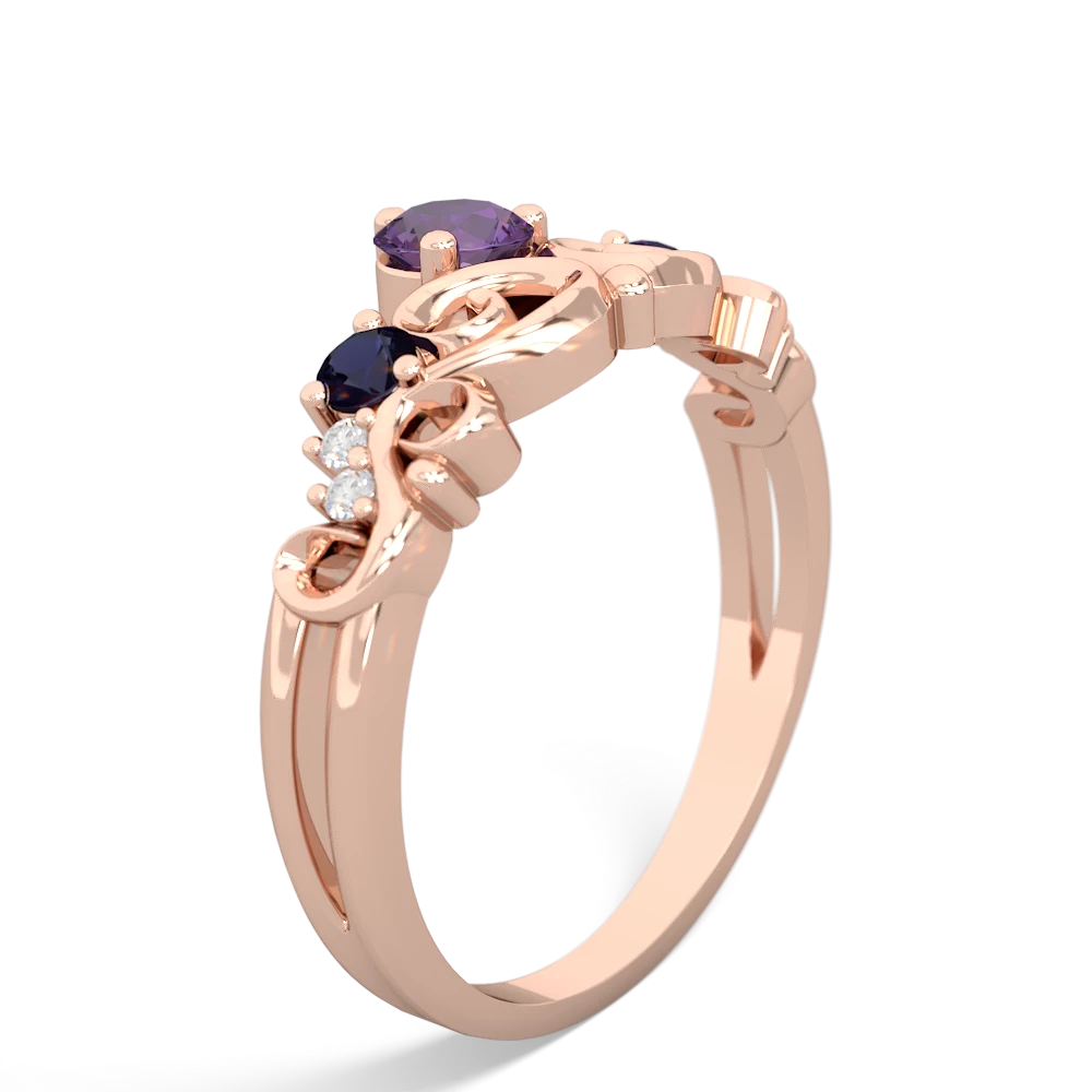 Amethyst Crown Keepsake 14K Rose Gold ring R5740