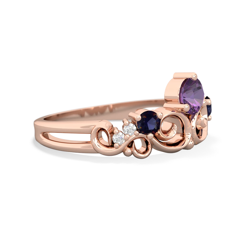 Amethyst Crown Keepsake 14K Rose Gold ring R5740