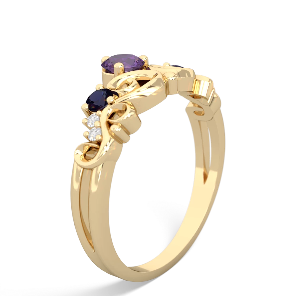 Amethyst Crown Keepsake 14K Yellow Gold ring R5740