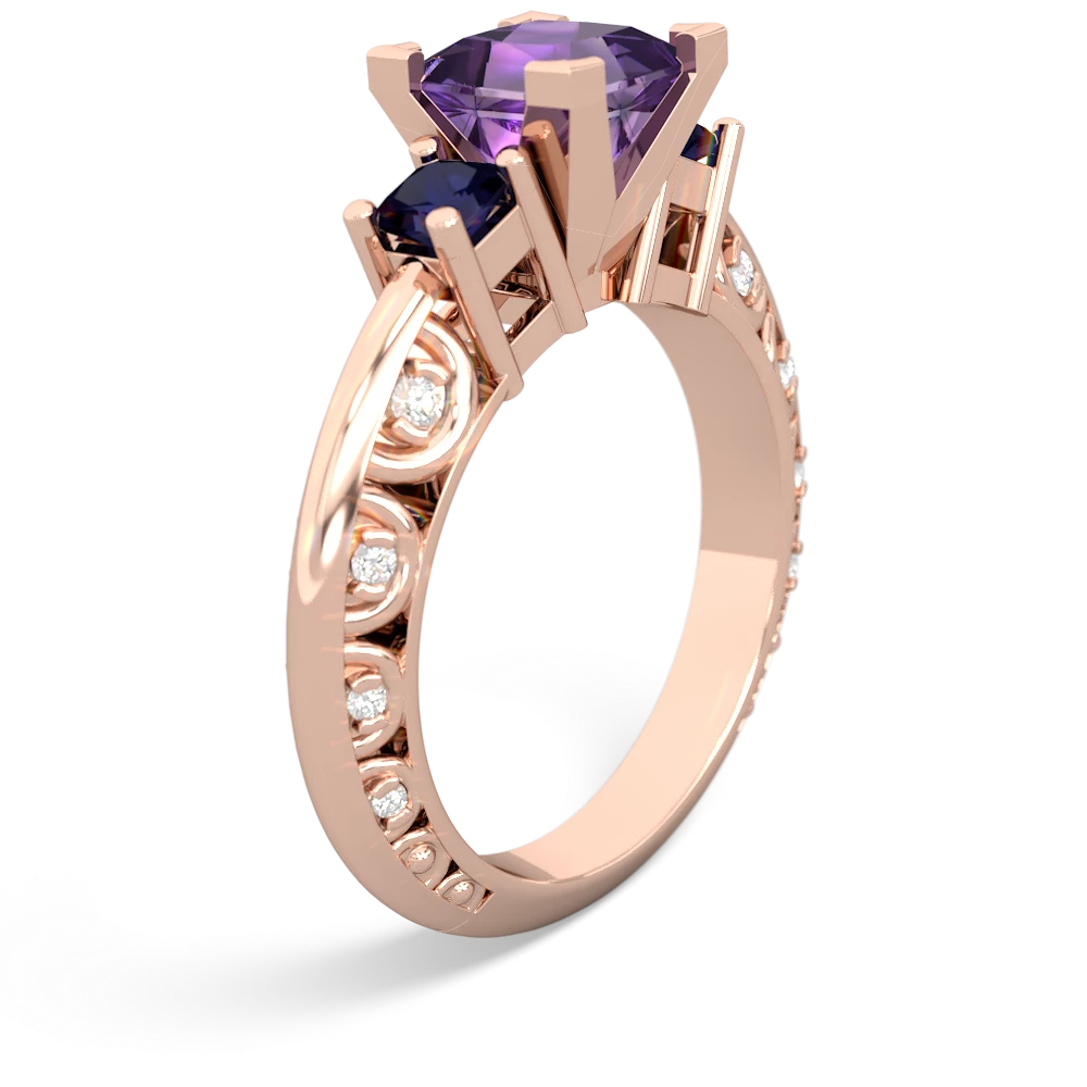 Amethyst Eternal Embrace Engagement 14K Rose Gold ring C2001