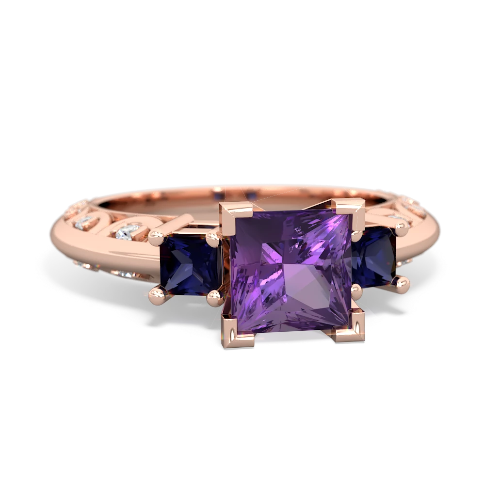 Amethyst Eternal Embrace Engagement 14K Rose Gold ring C2001