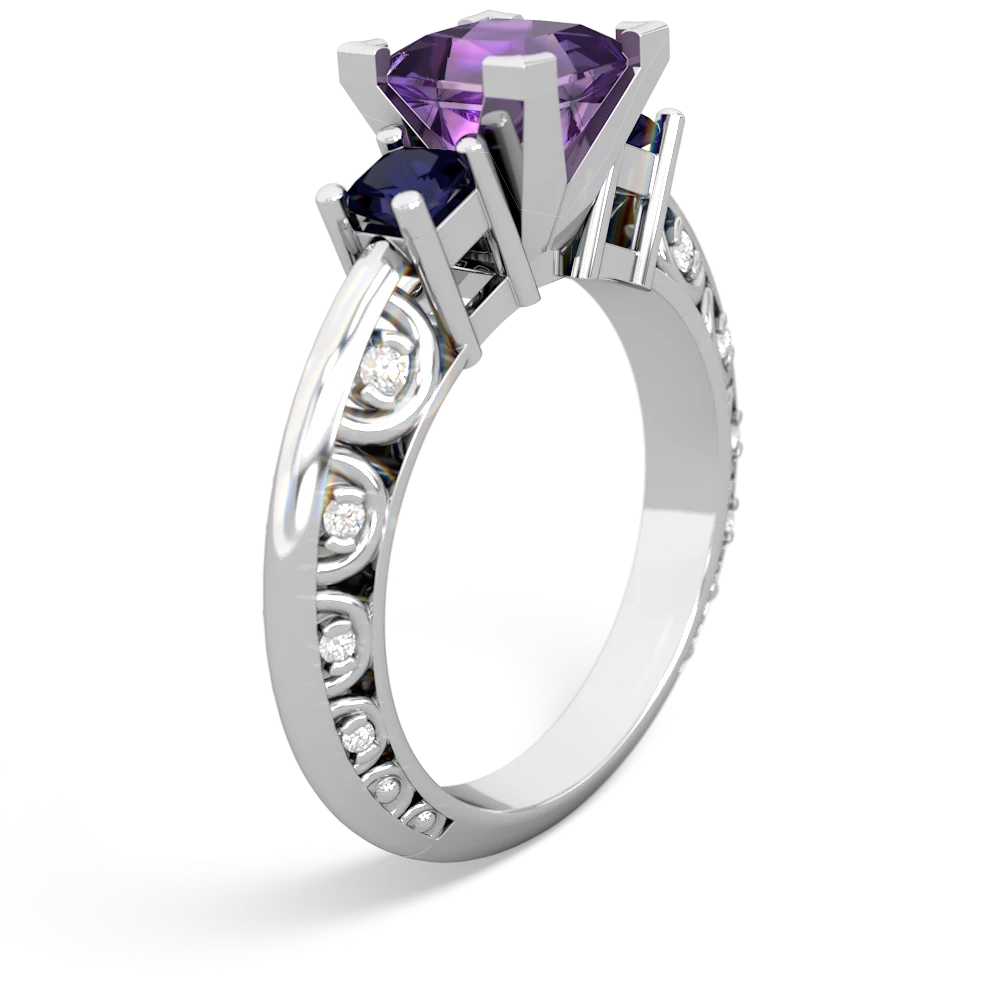 Amethyst Eternal Embrace Engagement 14K White Gold ring C2001