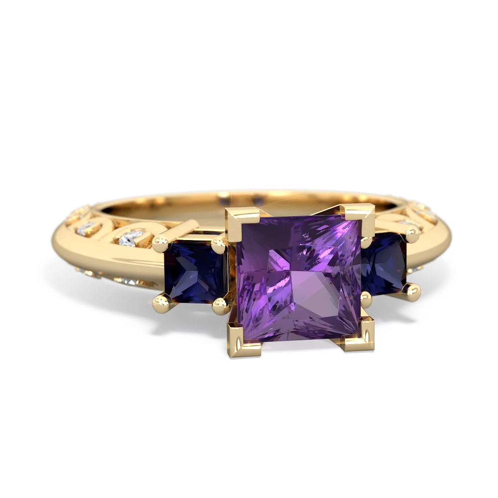 Amethyst Eternal Embrace Engagement 14K Yellow Gold ring C2001