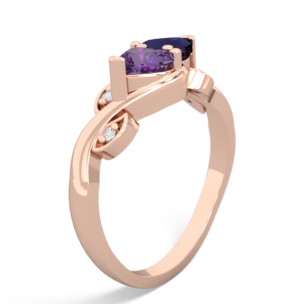 Amethyst Floral Elegance 14K Rose Gold ring R5790