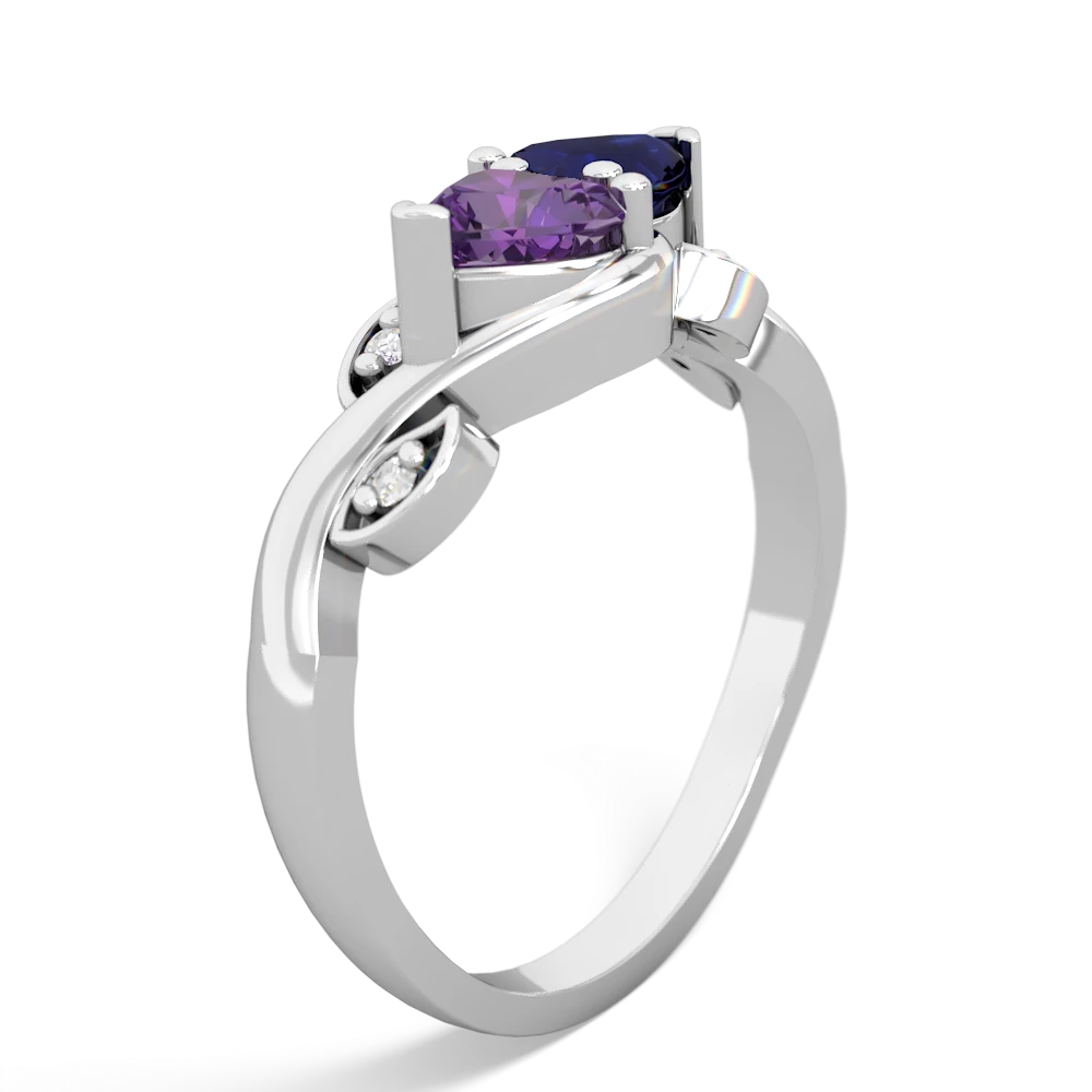 Amethyst Floral Elegance 14K White Gold ring R5790