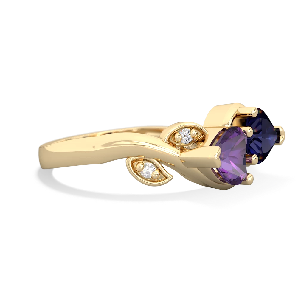 Amethyst Floral Elegance 14K Yellow Gold ring R5790