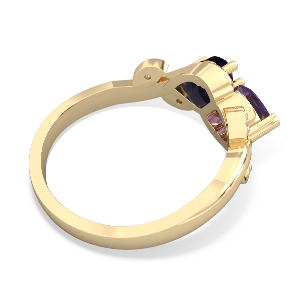 Amethyst Floral Elegance 14K Yellow Gold ring R5790