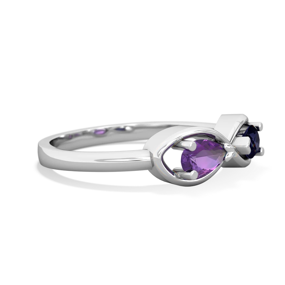 amethyst sapphire infinity ring 5050r white gold side