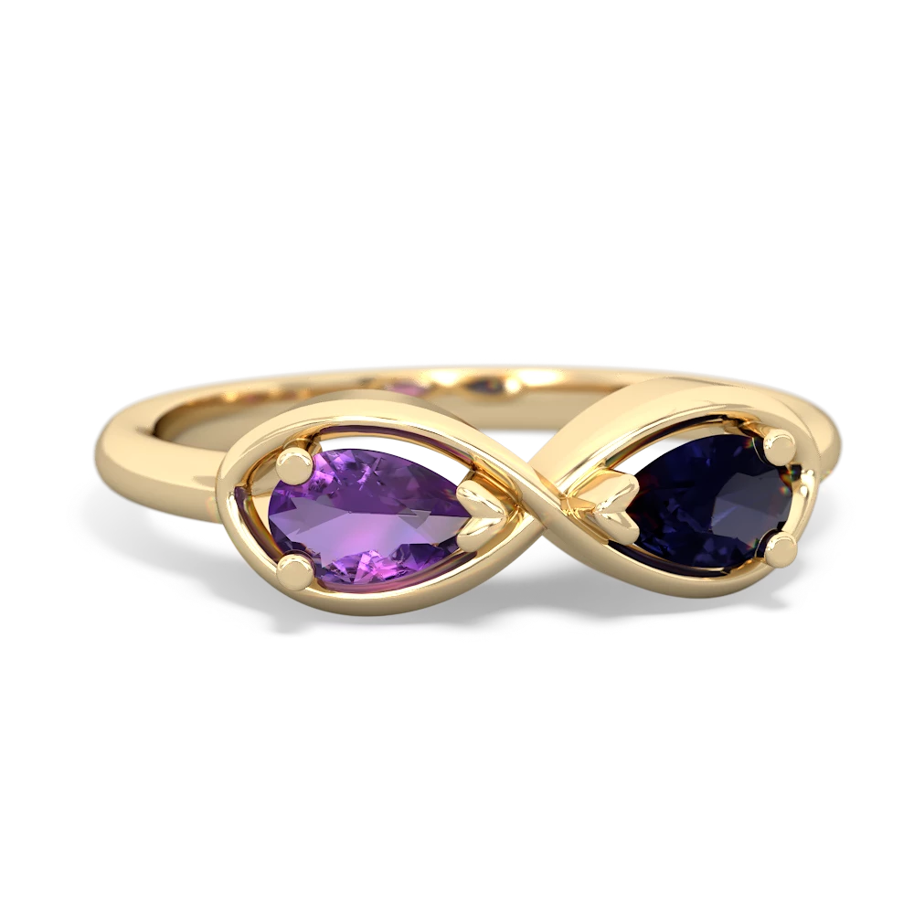 Amethyst Infinity 14K Yellow Gold ring R5050