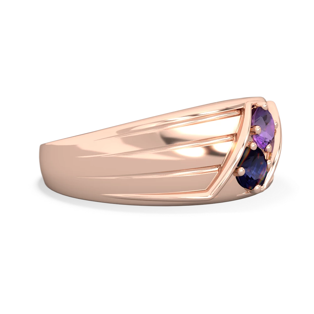 Amethyst Men's Streamline 14K Rose Gold ring R0460