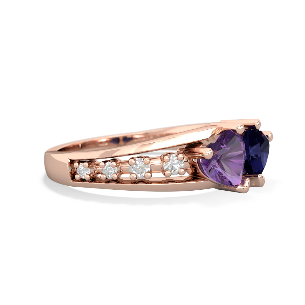 Amethyst Heart To Heart 14K Rose Gold ring R3342