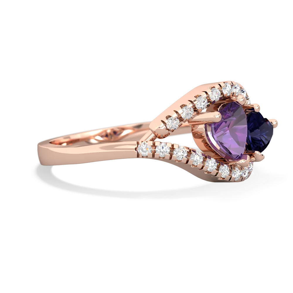 Amethyst Mother And Child 14K Rose Gold ring R3010