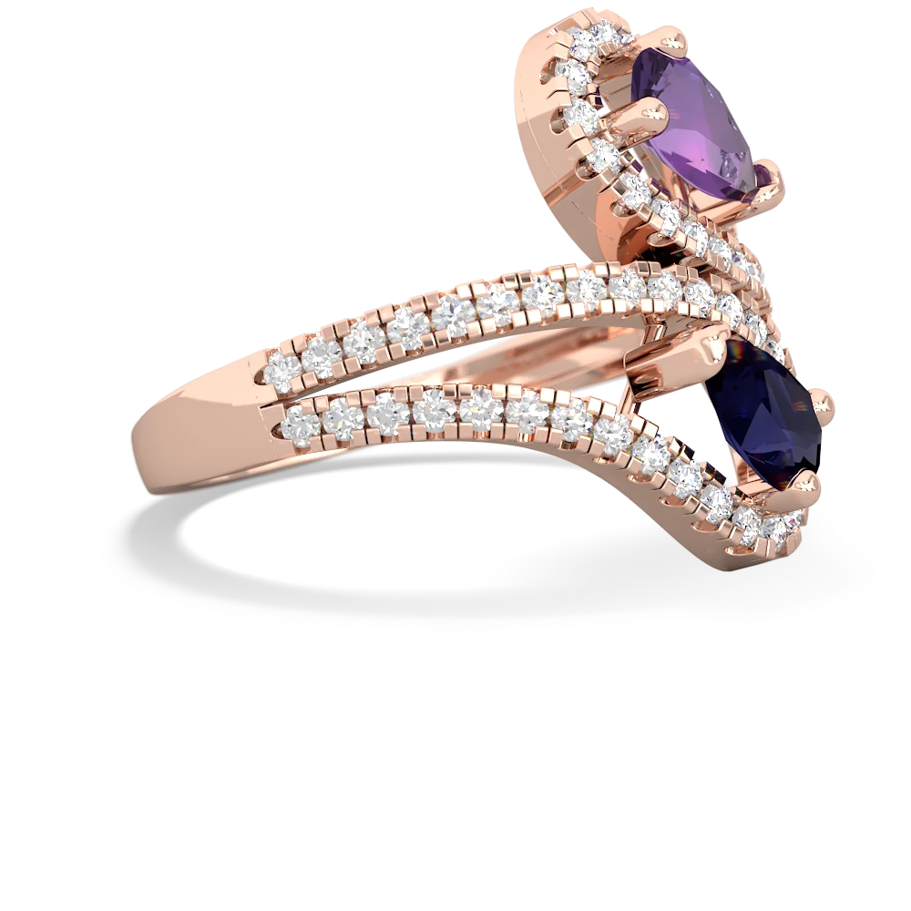 Amethyst Diamond Dazzler 14K Rose Gold ring R3000