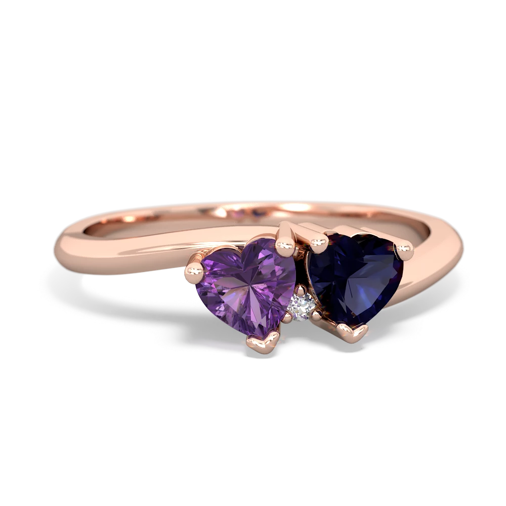 Amethyst Sweethearts 14K Rose Gold ring R5260