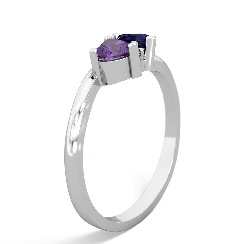 Amethyst Sweethearts 14K White Gold ring R5260