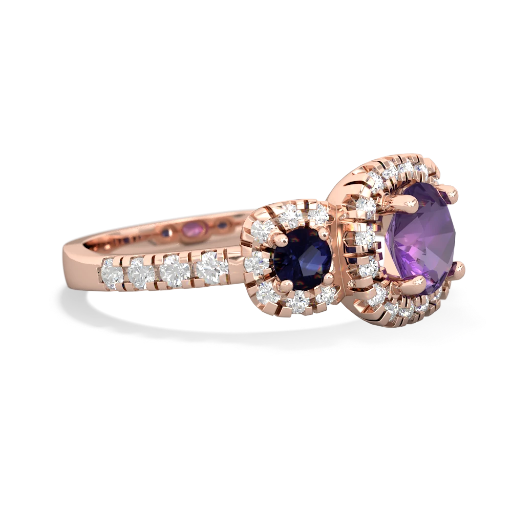 Amethyst Regal Halo 14K Rose Gold ring R5350