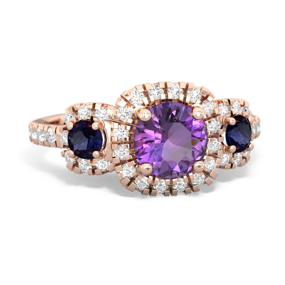 Amethyst Regal Halo 14K Rose Gold ring R5350