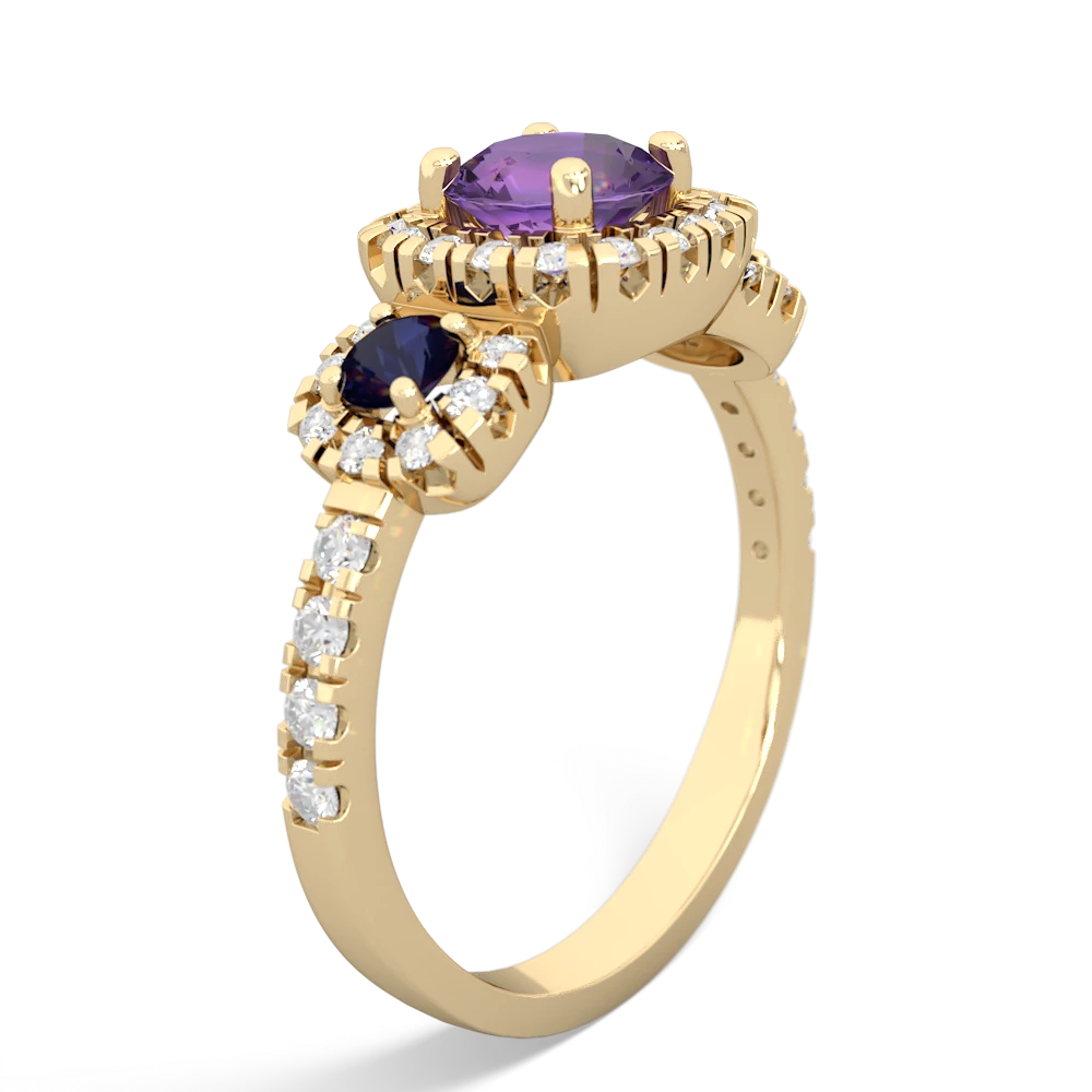 Amethyst Regal Halo 14K Yellow Gold ring R5350