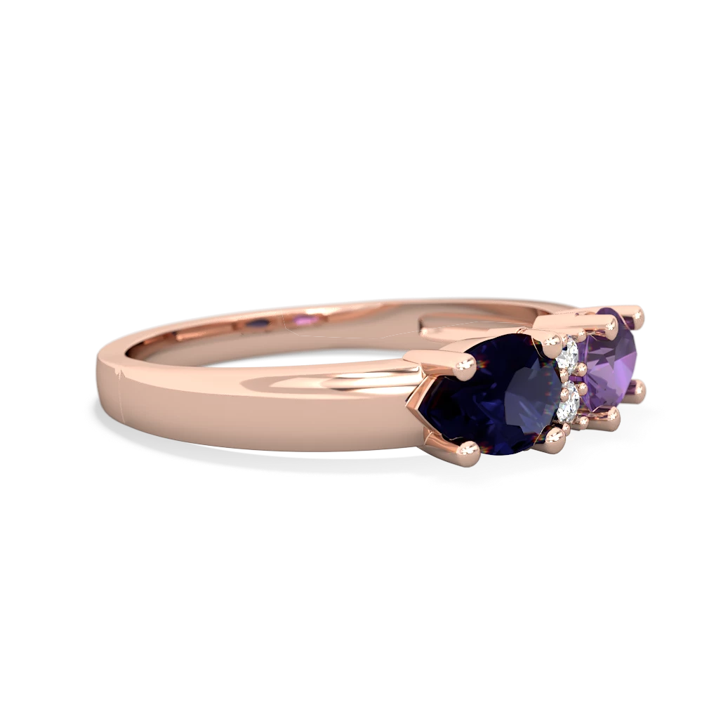 Amethyst Pear Bowtie 14K Rose Gold ring R0865