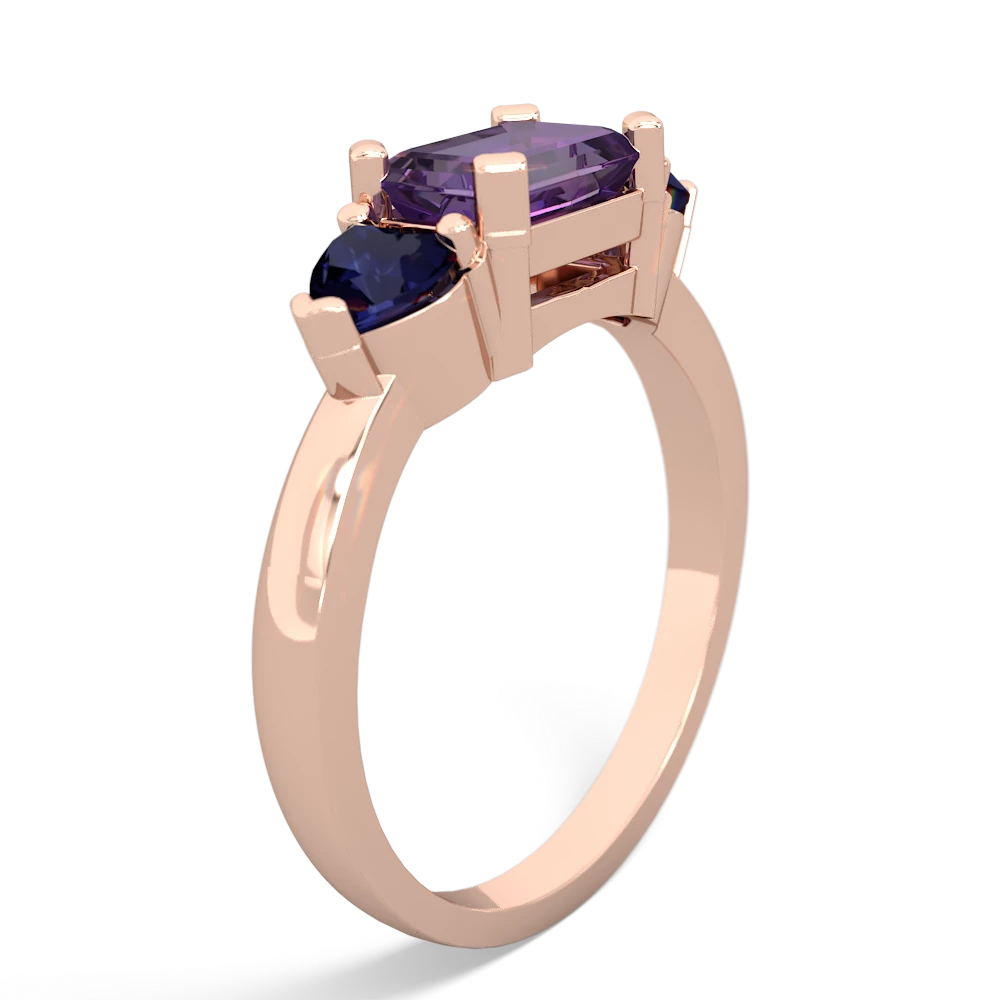 Amethyst Three Stone 14K Rose Gold ring R5235