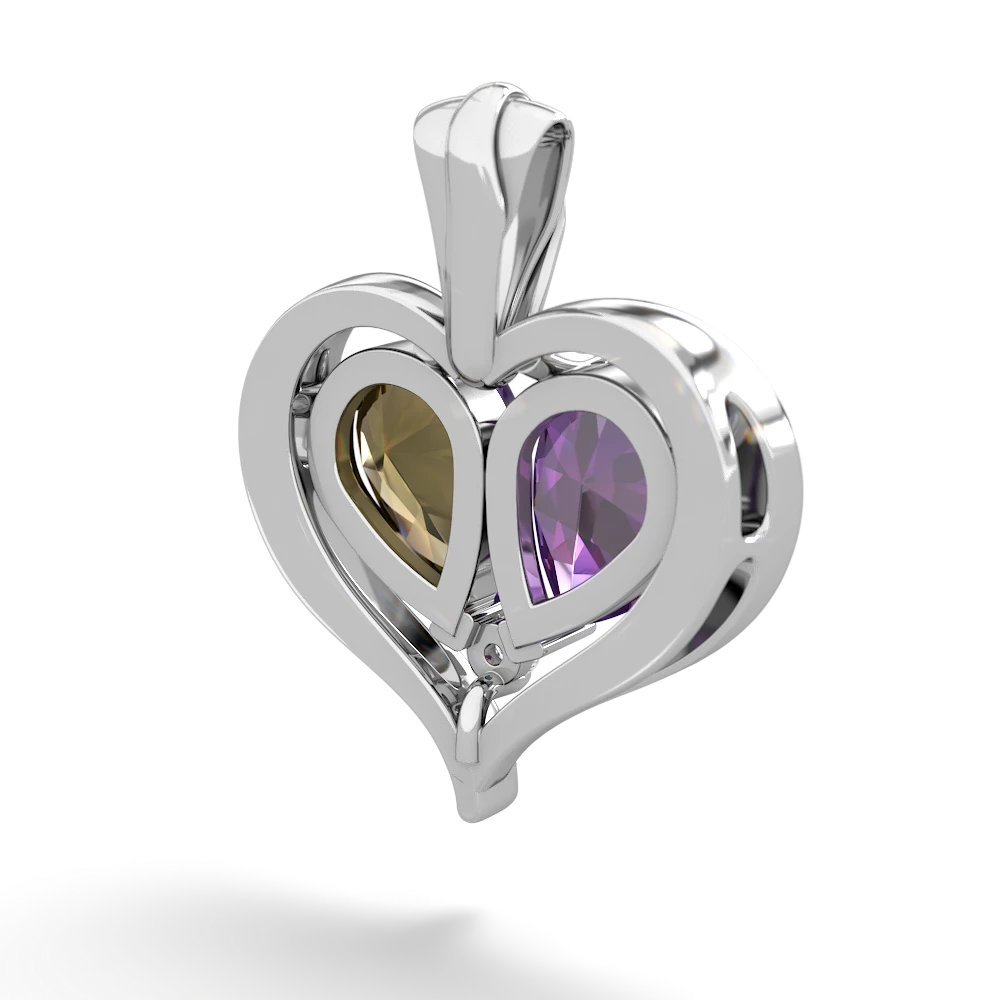 Amethyst Two Become One 14K White Gold pendant P5330