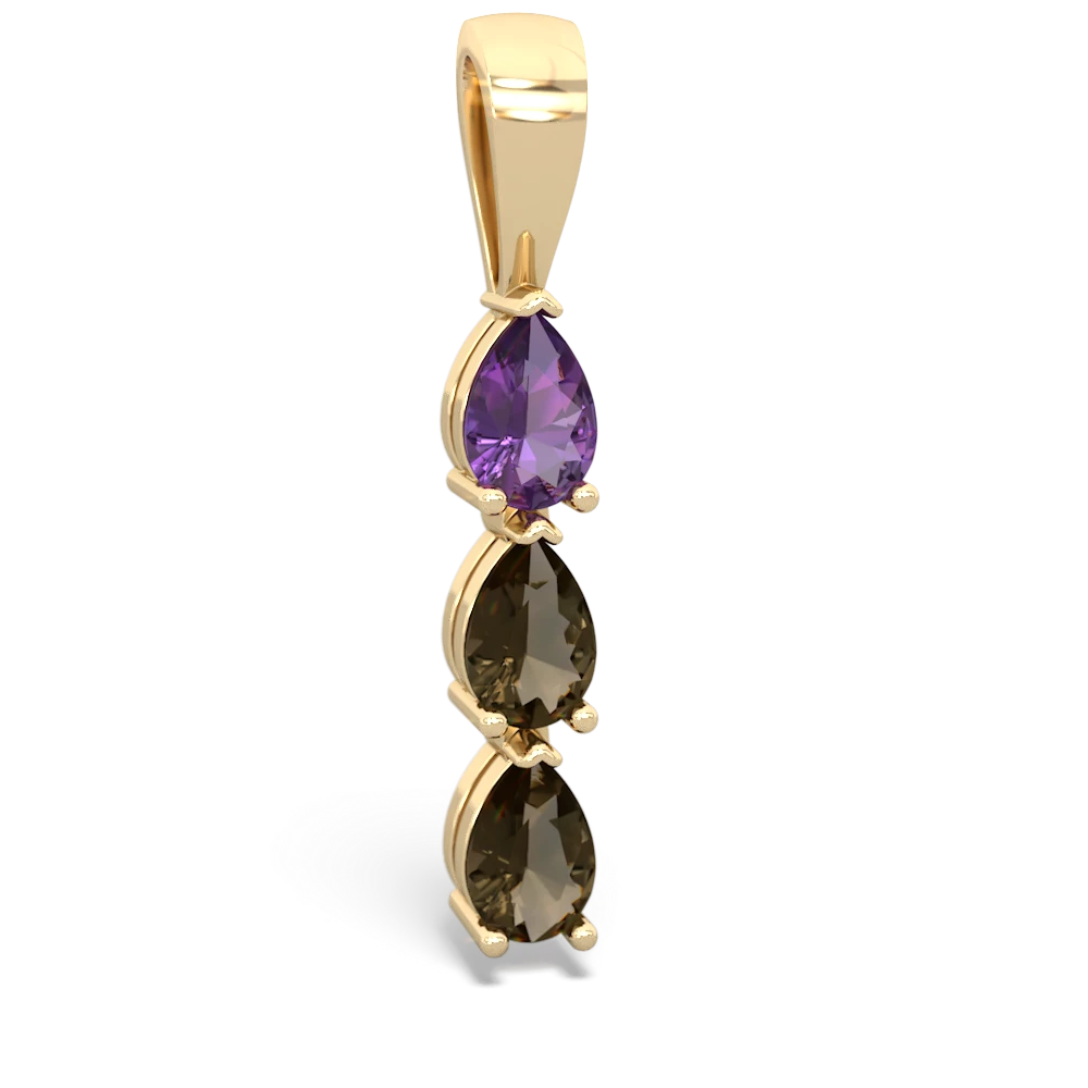 Amethyst Dew Drops 14K Yellow Gold pendant P2251