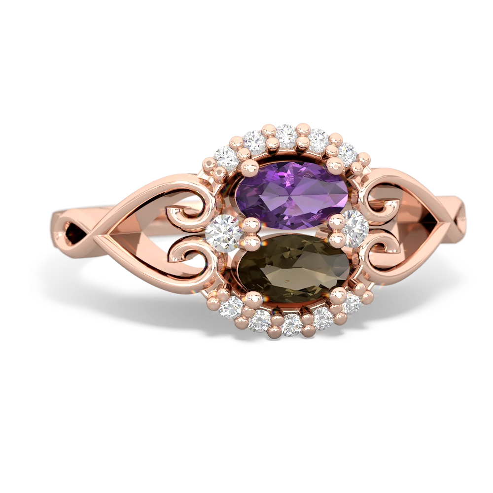 Amethyst Love Nest 14K Rose Gold ring R5860