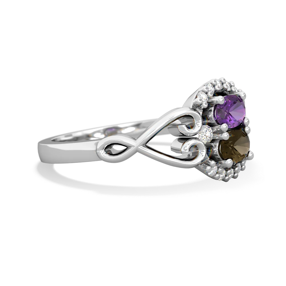 Amethyst Love Nest 14K White Gold ring R5860