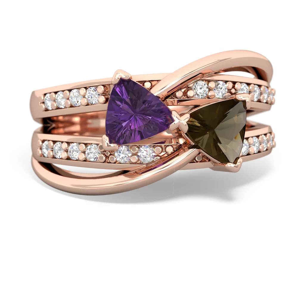 Amethyst Bowtie 14K Rose Gold ring R2360