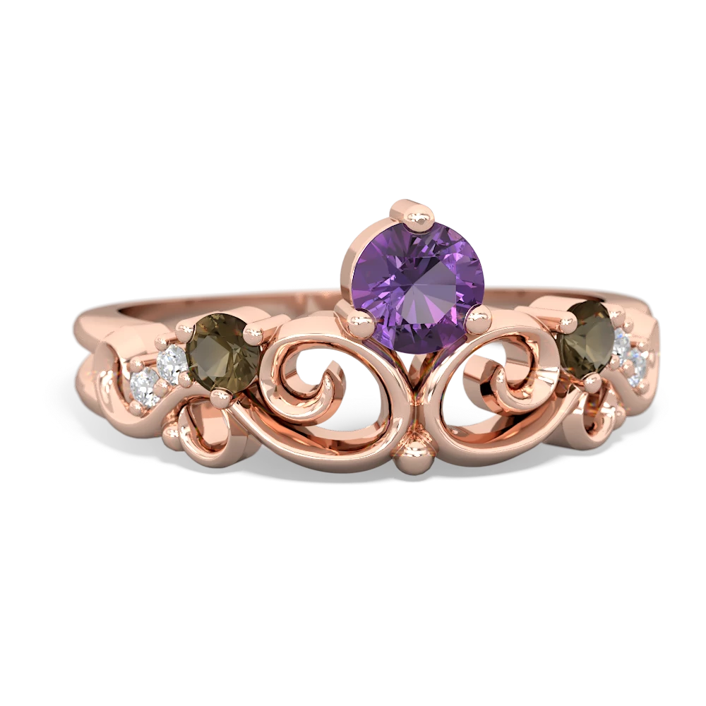 Amethyst Crown Keepsake 14K Rose Gold ring R5740