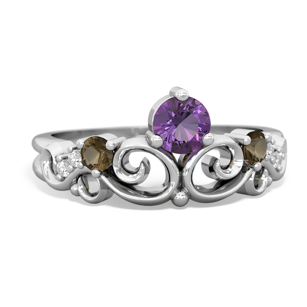 Amethyst Crown Keepsake 14K White Gold ring R5740