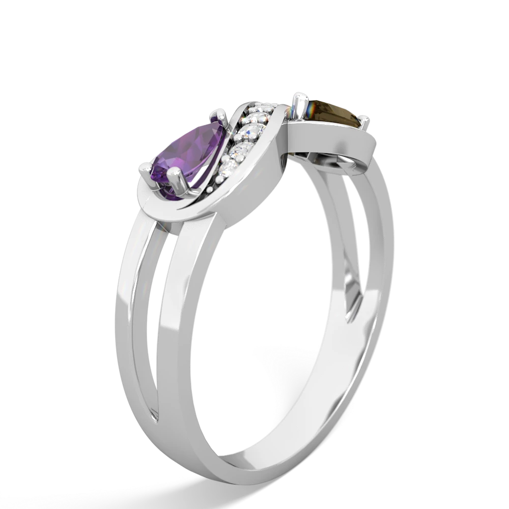 Amethyst Diamond Infinity 14K White Gold ring R5390