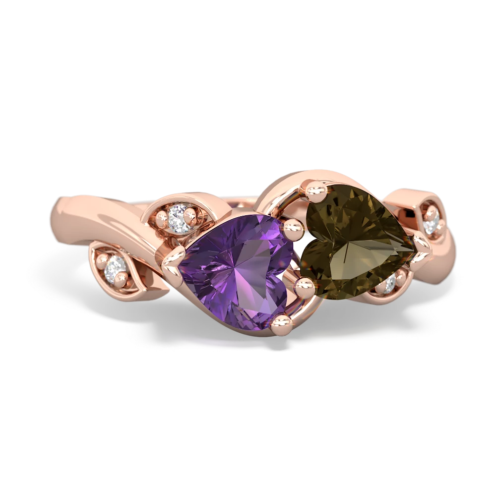 Amethyst Floral Elegance 14K Rose Gold ring R5790