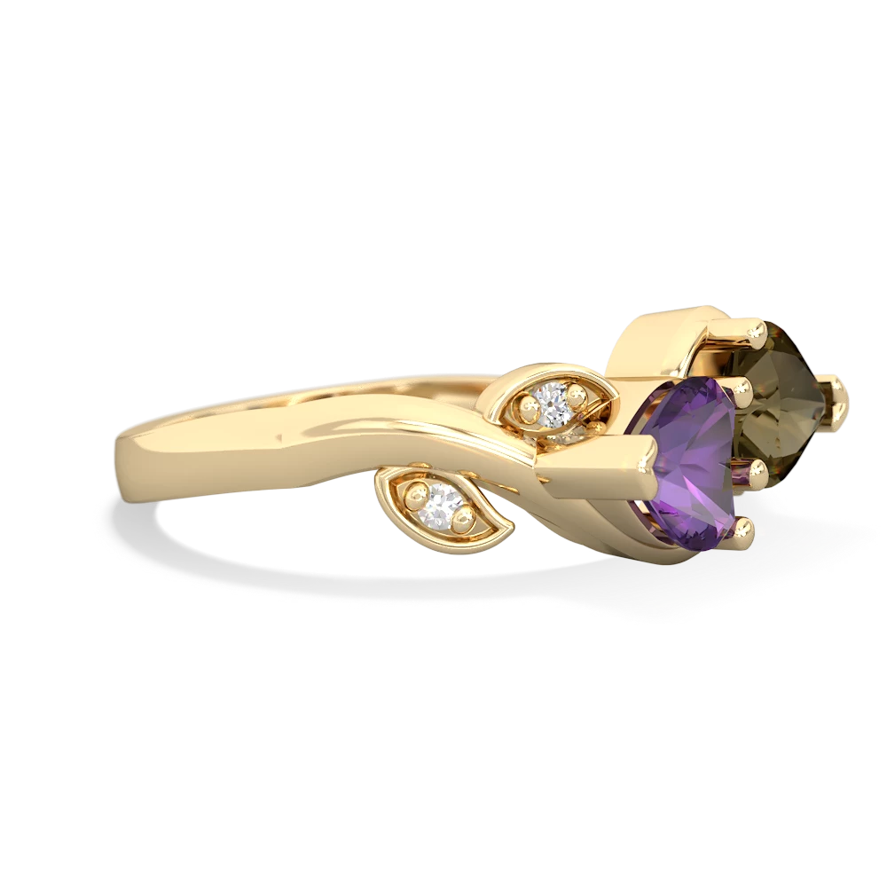 Amethyst Floral Elegance 14K Yellow Gold ring R5790