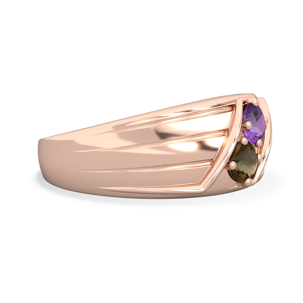 Amethyst Men's Streamline 14K Rose Gold ring R0460