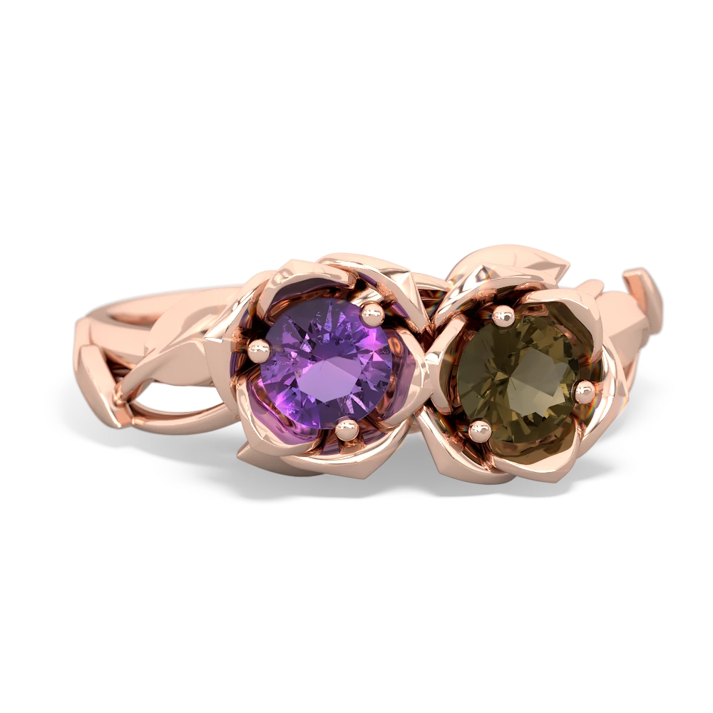 Amethyst Rose Garden 14K Rose Gold ring R5510