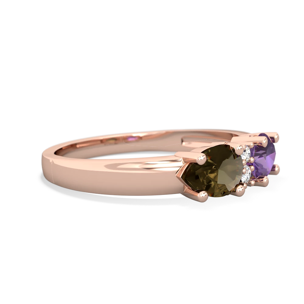 Amethyst Pear Bowtie 14K Rose Gold ring R0865